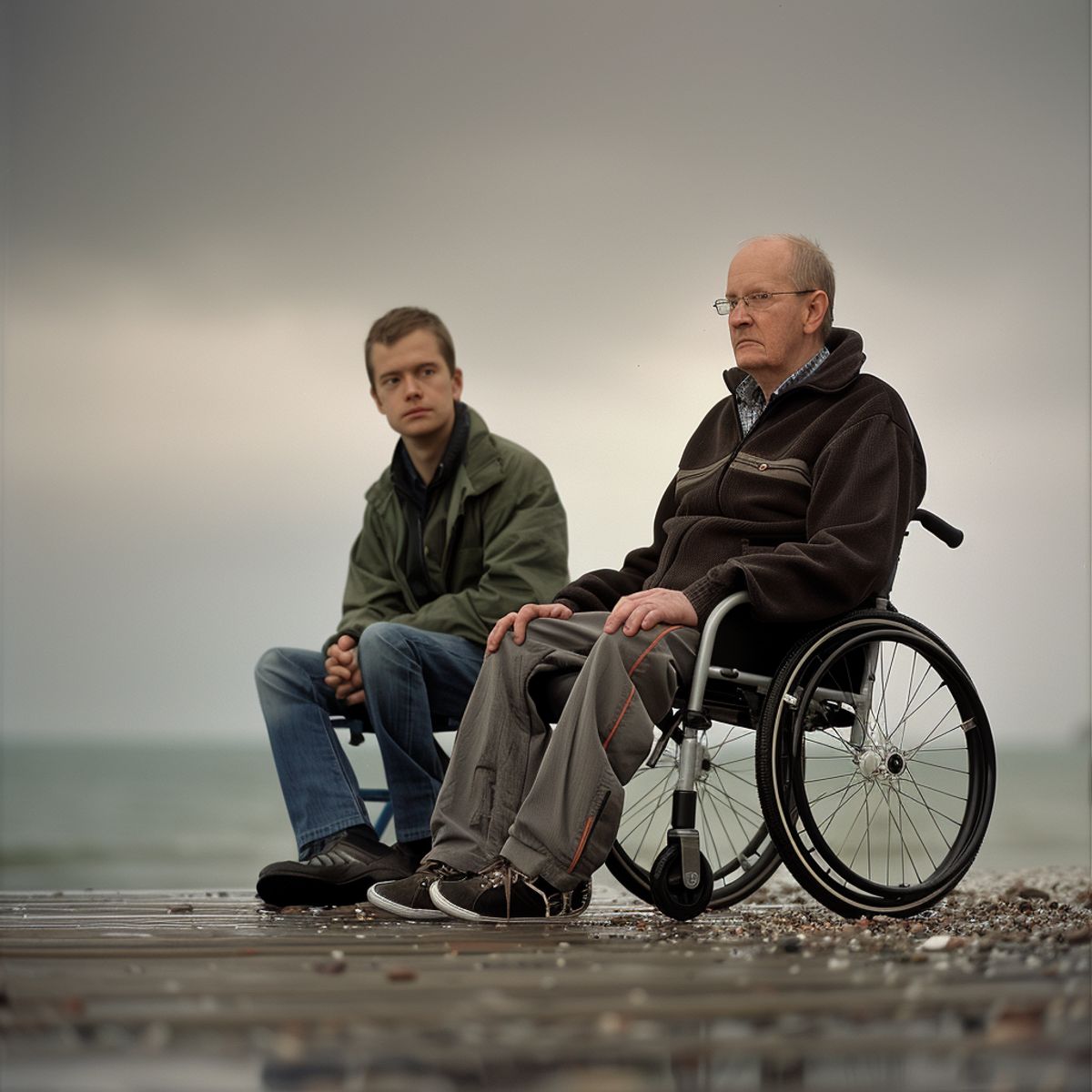 Un pauvre homme s'occupe d'un handicapé qui se moque constamment de lui ...
